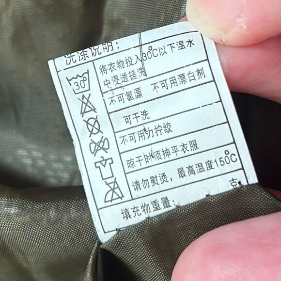 Olive Green Hooded Parka Puffer Jacket M - Picture 9 of 11